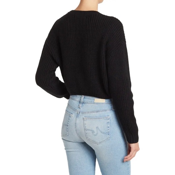 ELODIE Crewneck Cropped Sweater in Rust - Picture 2 of 3